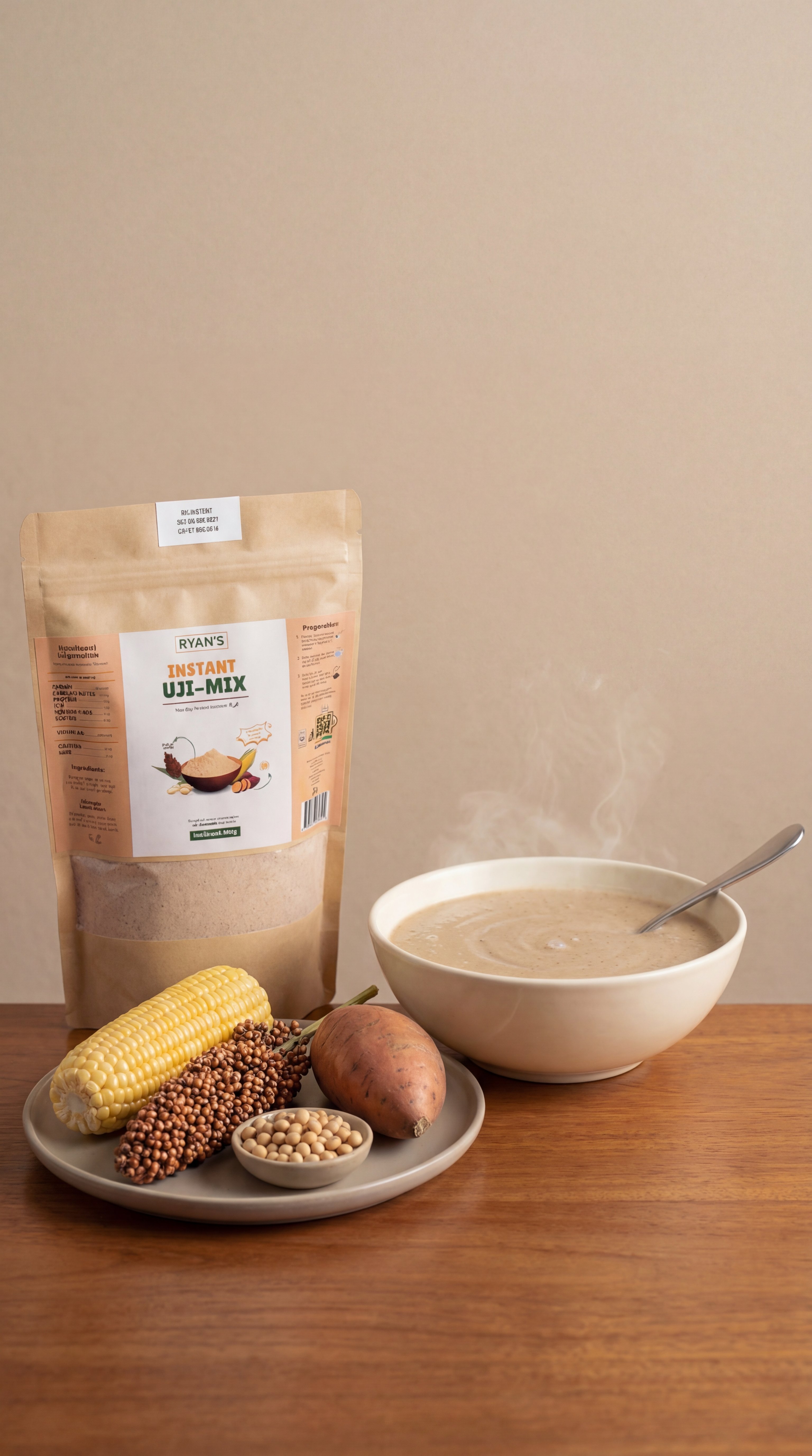 Ryan's Instant Uji Mix ingredients